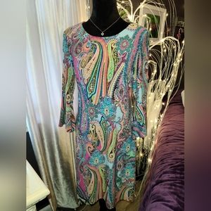 🍭Tommy Hilfiger Womens Multicolor Bell Sleeve Dress NWOT